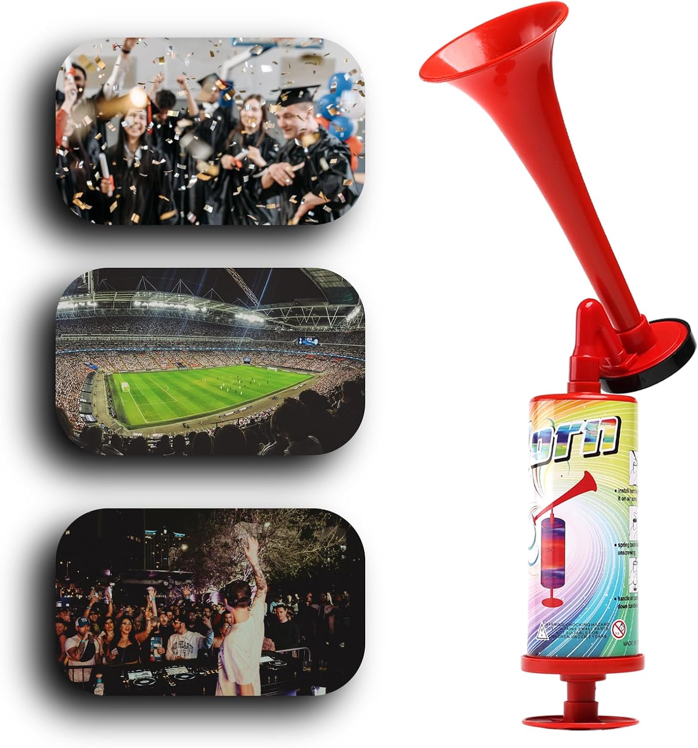 Air Horn for Boat Graduation Party Sports Events Beer Horns Dog Air Horn Self Defense Portable Air Pump Horn(ABS large handheld horn)
