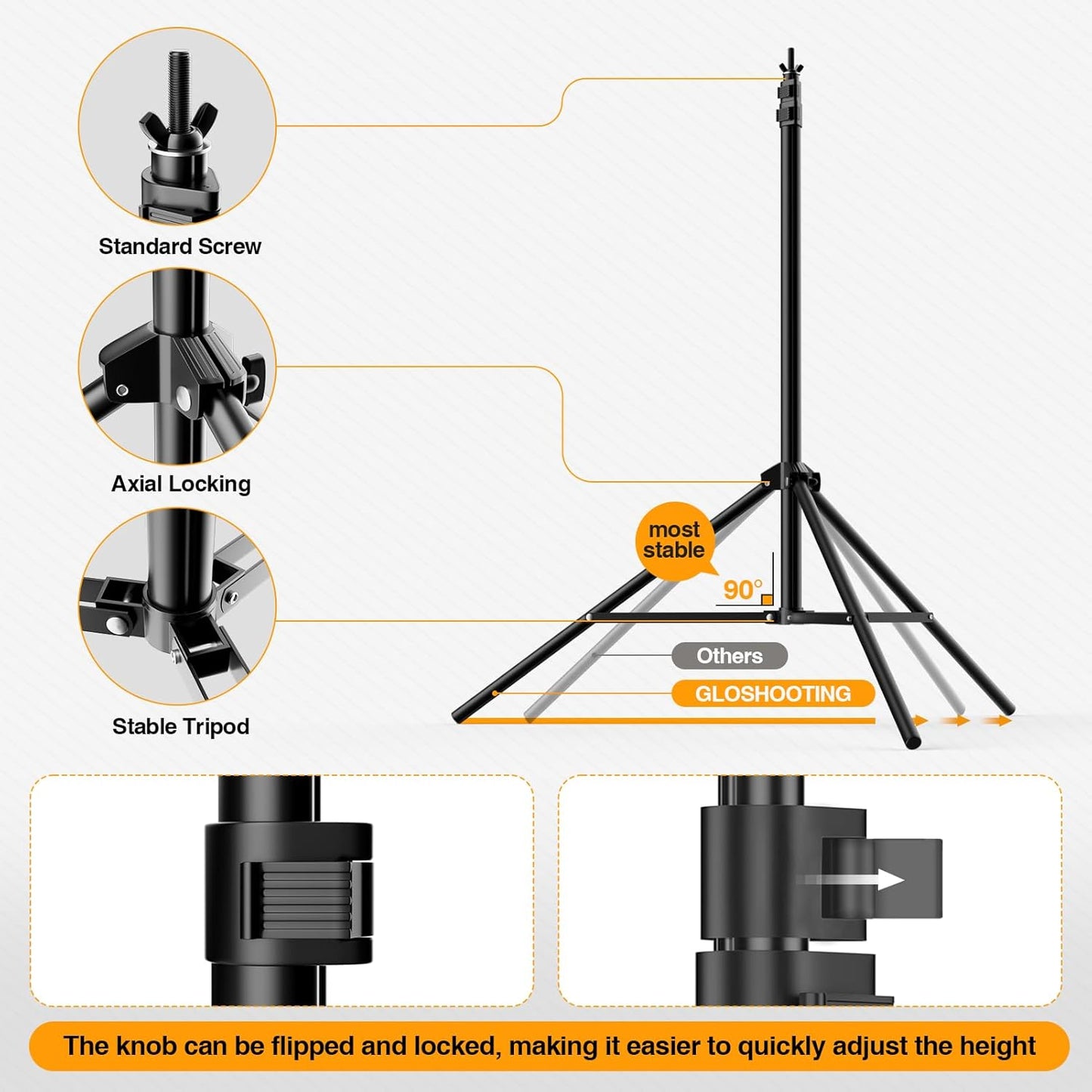 Backdrop Stand, Photo Video Studio 10 x 10FT Adjustable Backdrop Stand, Background Support System Kit with 2 Crossbars, 6 Clamps, 2 Sandbags and Carry Bag for Photography Parties Wedding