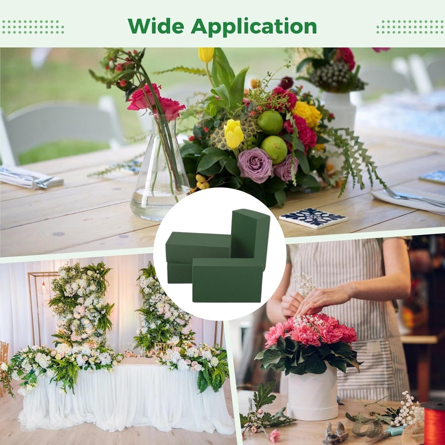 30 PCS Floral Foam Blocks, Green Flower Foam Bricks for Fresh & Artificial Flowers, Wet and Dry Florist Foam for Arrangements, Crafts, Bouquets, DIY Centerpieces, 5.5 x 3.1 x 1.8 in