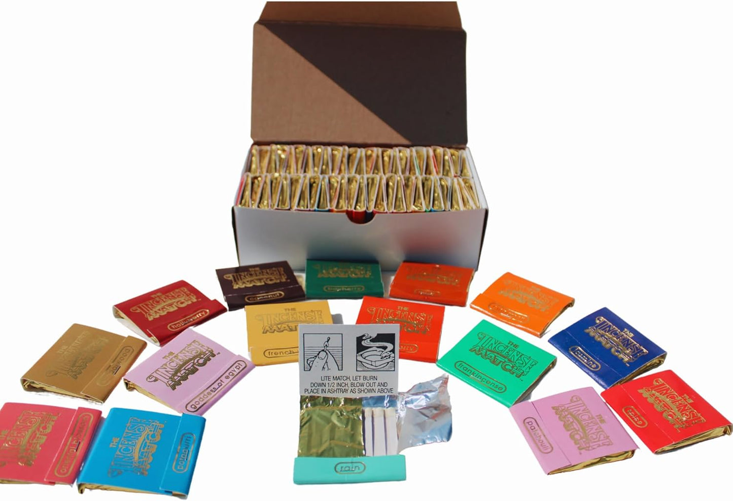 Box of 50 Incense Matches: Variety Pack - Eliminates Bathroom Odors While Adding Fragrance - 30 Strikes per Matchbook, 1,500 Strikes per Purchase