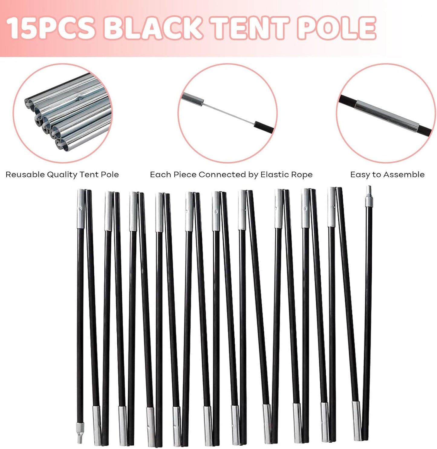 Paready Black Balloon Arch Stand Kit, Adjustable Balloon Arch Stands for Floor Garden Arbors, Balloons Arch Kit with Base Support Backdrop for Birthday Wedding Baby Shower Graduation Arbors Photo