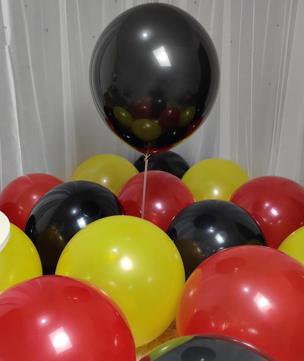 90 Pack red Yellow Black Balloons 100 of each of the 3 colors 18 inch Large Red Yellow Black Latex Party Balloon Bulk for Various Party Events Decorations