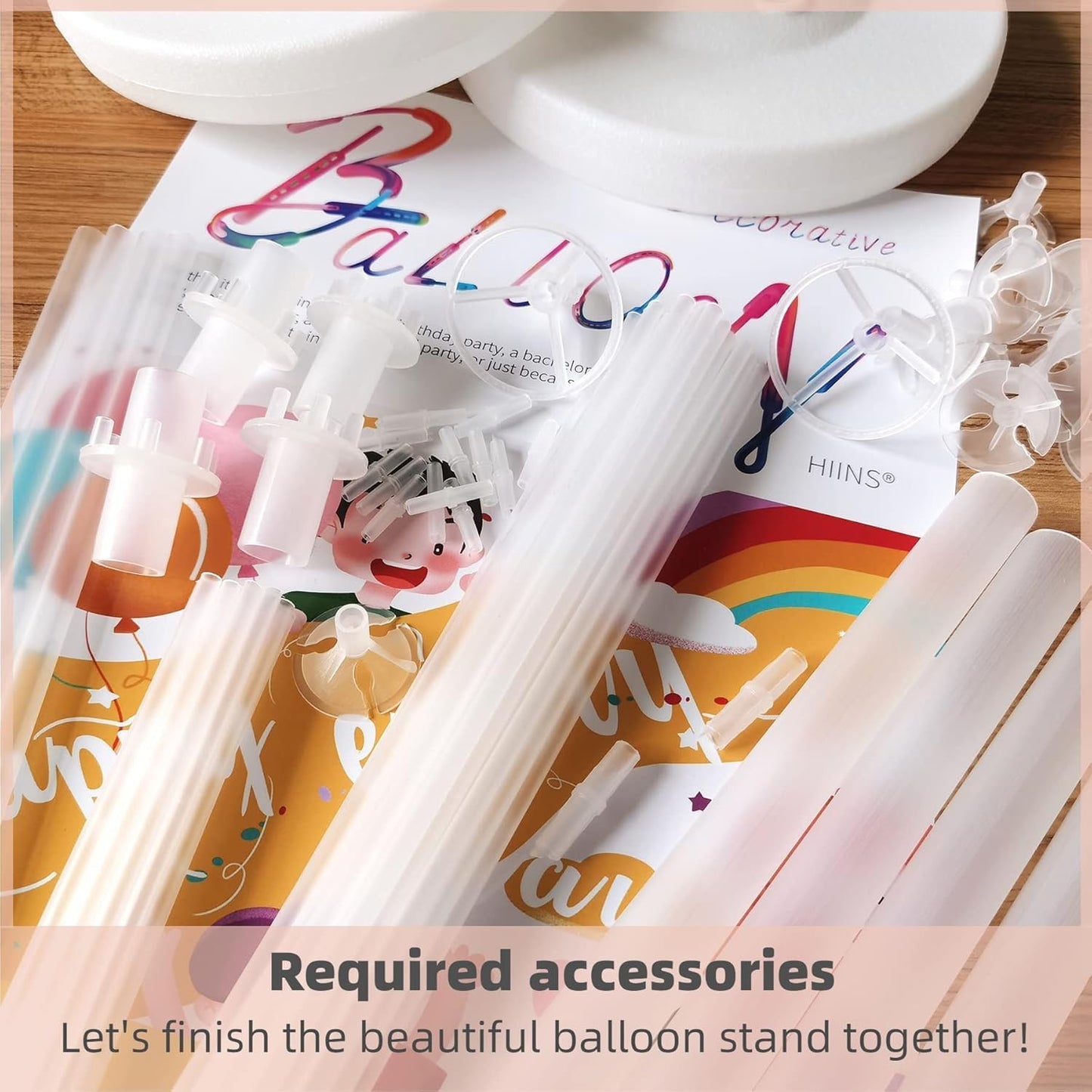 Balloon Column Kit Set of 2 With Confetti Balloons Included - with Base, and Pole,Balloon Tower Backdrop Decoration for Wedding, Baby Shower, Birthday Party, Bridal Shower(Metallic Blue Gold)