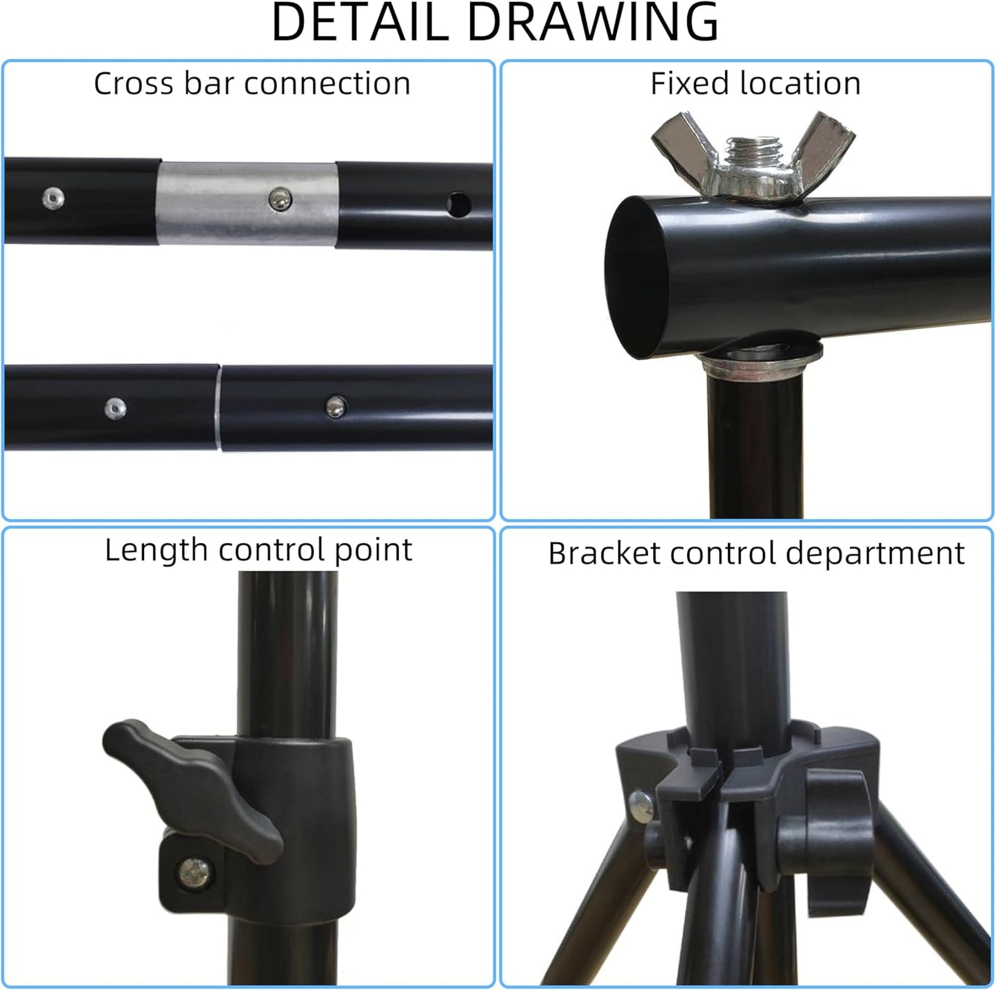 Backdrop Stand 10x7ft(WxH) Photo Studio Background Stand Support System Backdrop Support Kit, for Photography, Advertising Display, Parties Decoration
