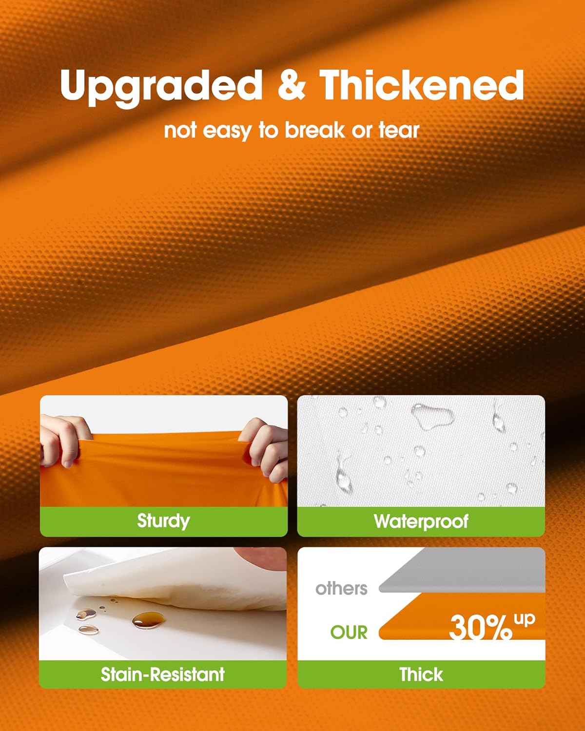 Pureegg Plastic Table Cloth Disposable 10 Pack, 54 x 108 Inch Table Cloths, Halloween Party, Thanksgiving Decorations, Harvest, Fall Tablecloths, Rectangle Tables, Leakproof & Sturdy, Orange