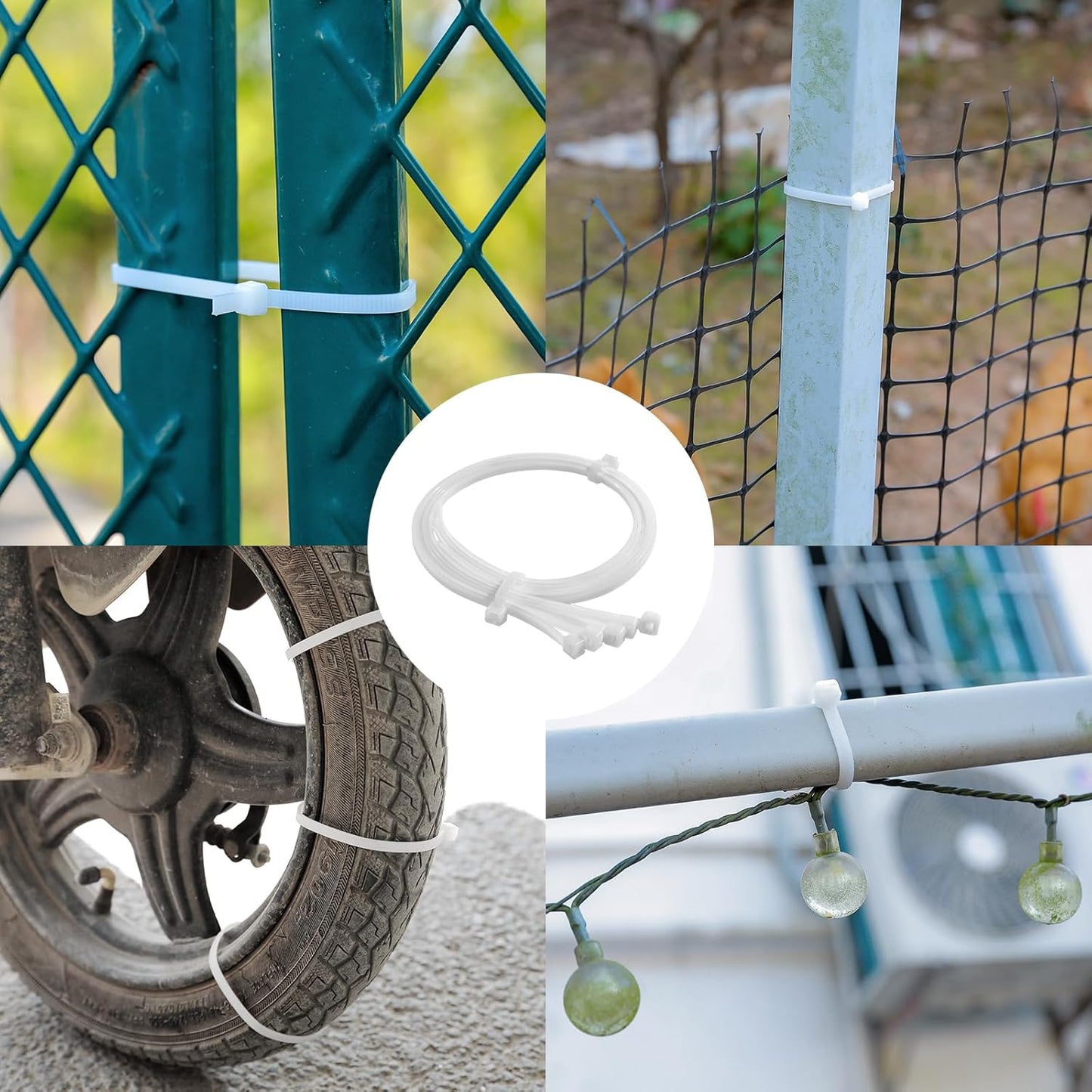 26 Inch White Long Zip Ties,60 LBS Tensile Strength Heavy Duty Large Cable Wire Ties With Self-Locking Adjustable More Durable Nylon Tie Wraps for Indoor Outdoor（100 Pack）