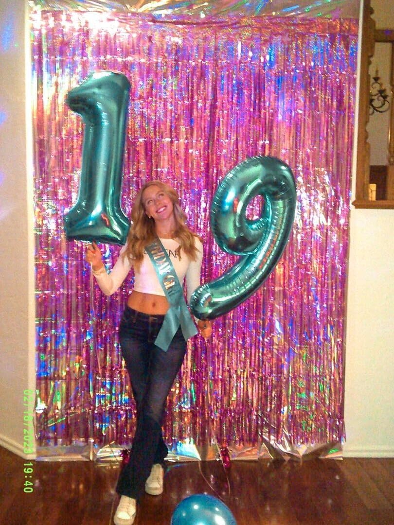 Teal Blue Helium Number Balloon 40 Inch, Giant Foil Teal Blue Number 0 Birthday Balloons, Large Numbers 10 20 30 40 50 60 70 80 90 100 2025, Party Celebration Supplies Decorations