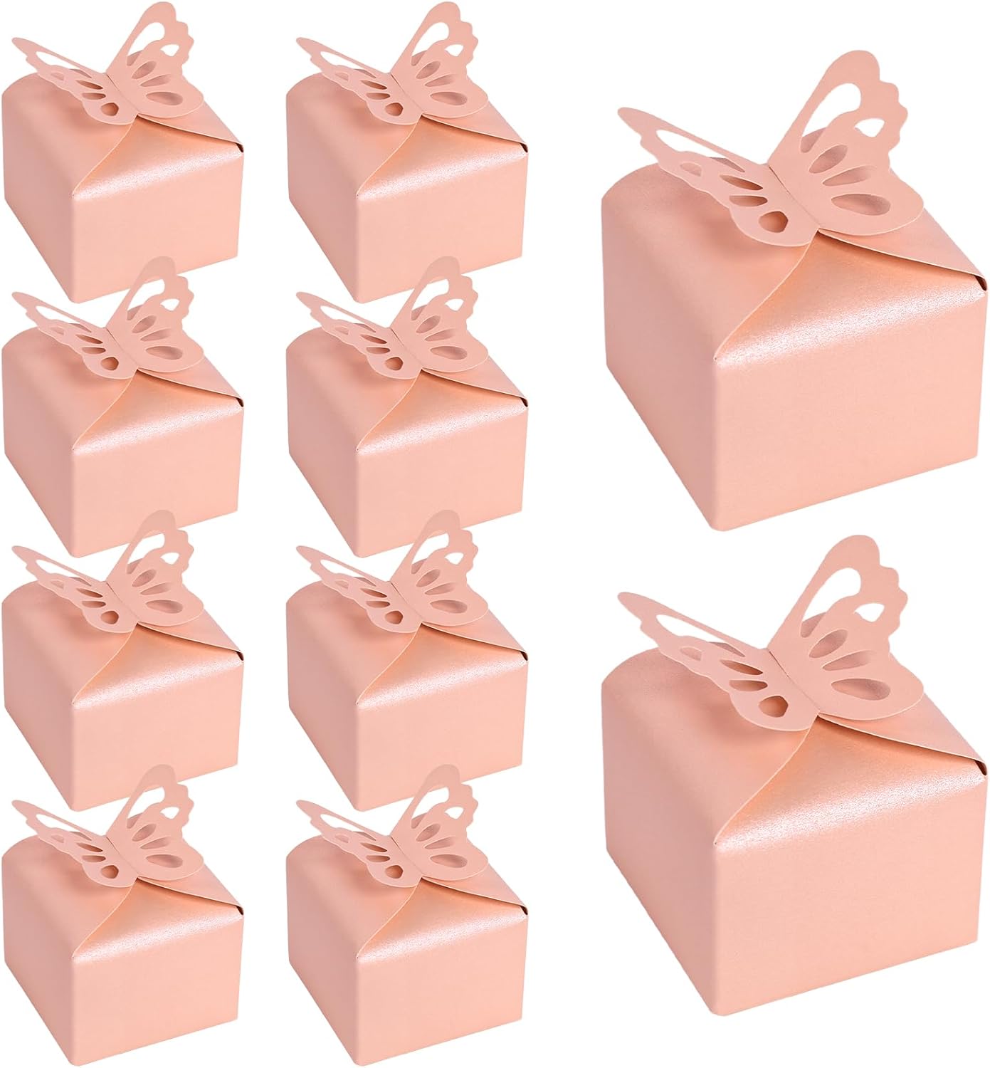 VGOODALL 50PCS Party Favor Boxes, 2.4" x 2.4" x 1.8" 3D Butterfly Candy Boxes Pink Baby Shower Favors for Wedding Birthday Party Gift