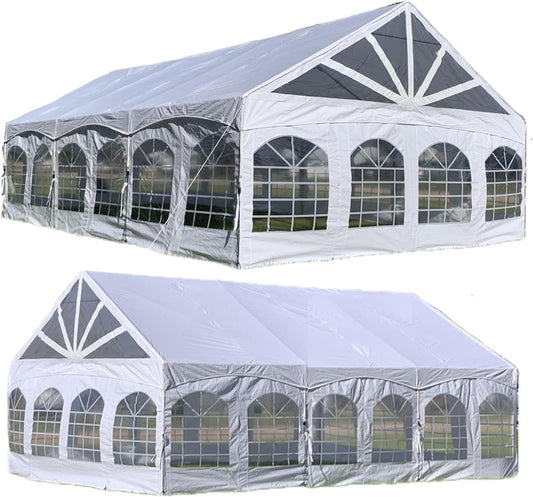 DELTA 30'x20' PE Marquee Tents for Parties, Party Tent, Carpas para Fiestas, Outdoor Wedding Tent, Heavy Duty Waterproof Canopy, Outdoor Event + Storage Bags