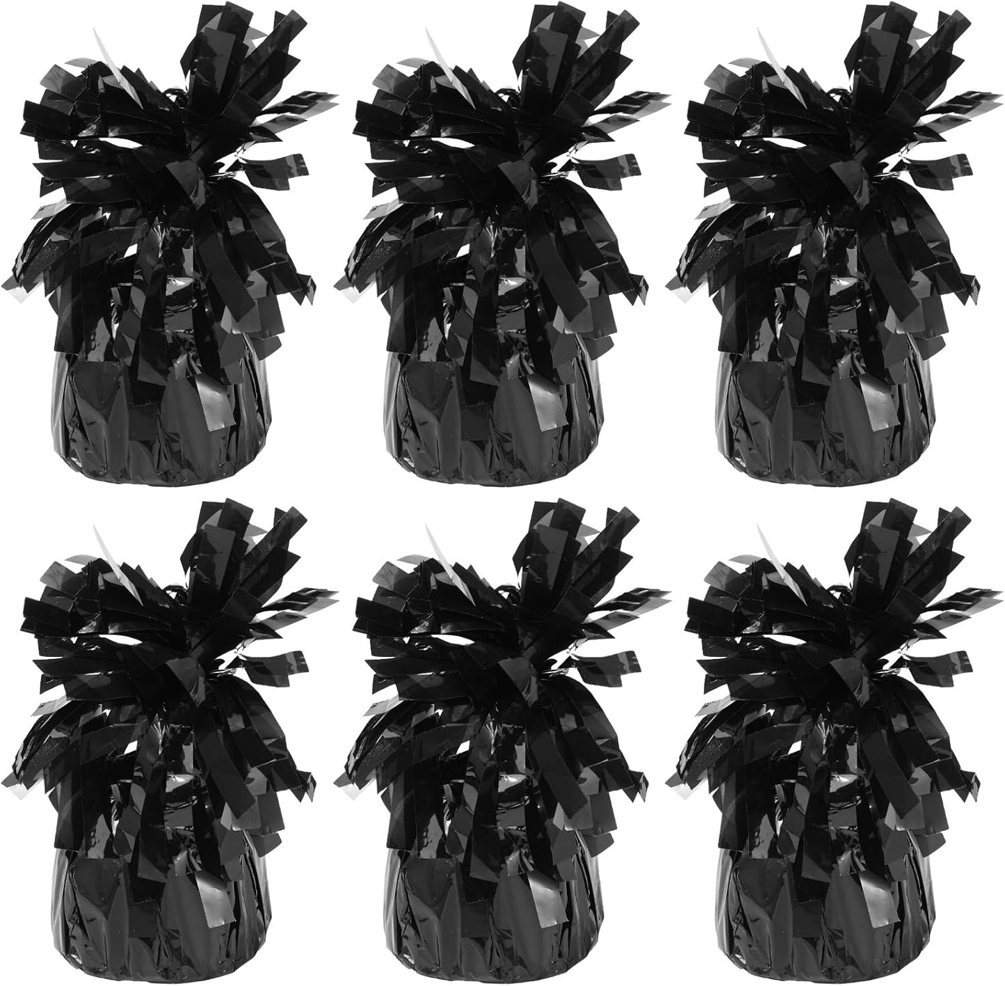 6 Pack Black Balloon Weights Metallic Holder Anchors Balloon Holder Weights for for Birthday 2025 Graduation Party Christmas Wedding Celebration Decoration (Black)