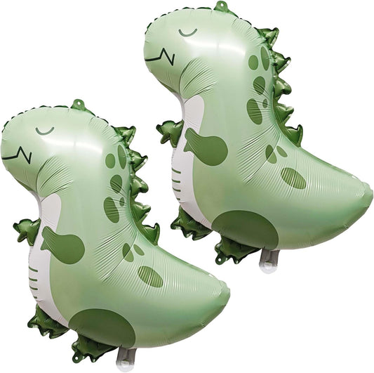 2PCS Matte Dinosaur Animal Balloons Cute inflatable dinosaur Foil Balloons for Dinosaur themed Birthday Party Baby Shower Decoration Kids Jungle Theme Birthday Party Supplies Decor