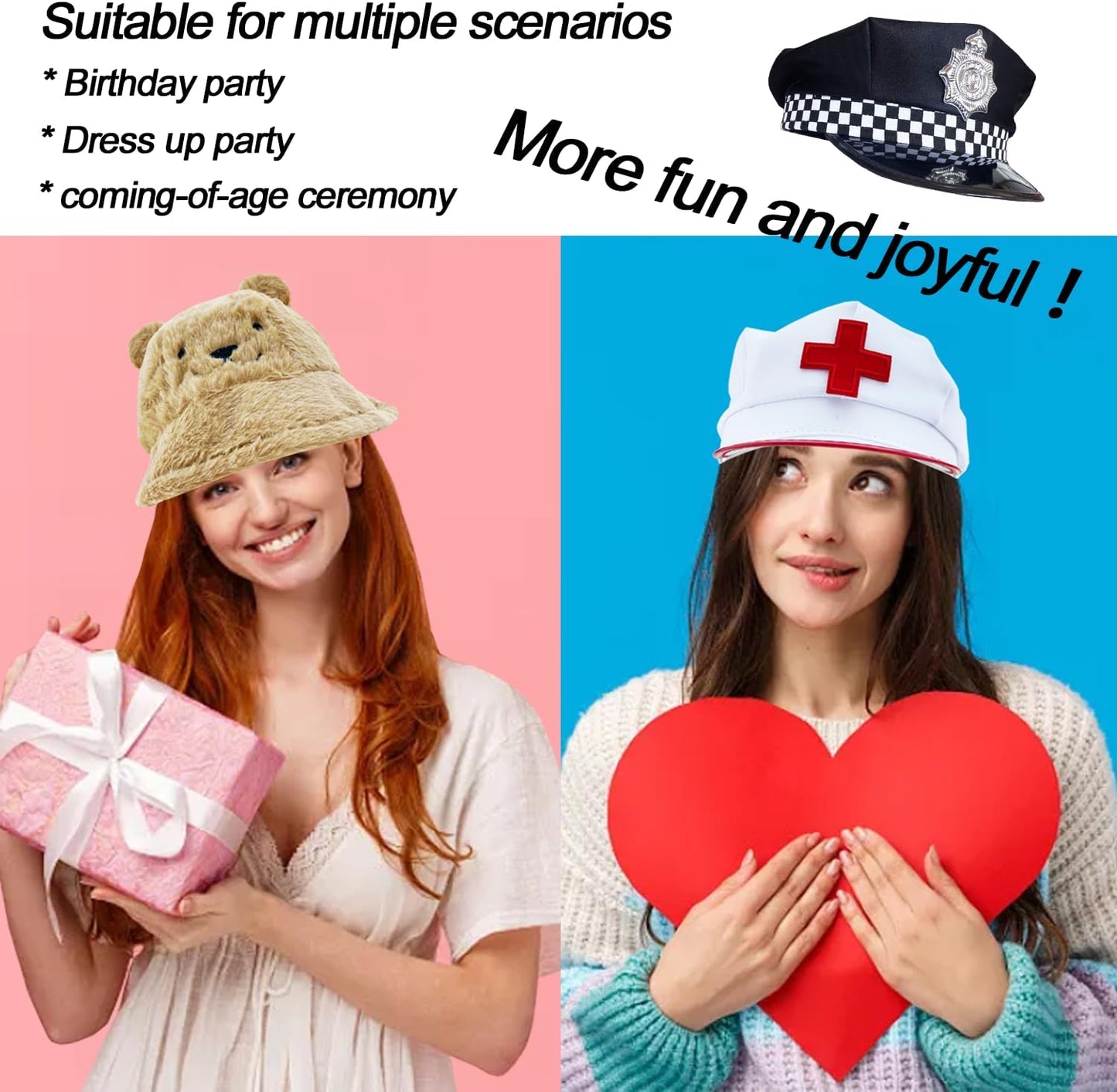 12 Assorted Funny Hats Dress Up Costume Hats Crazy Party Hat Photo Booth Props Hatss for Teen Adult