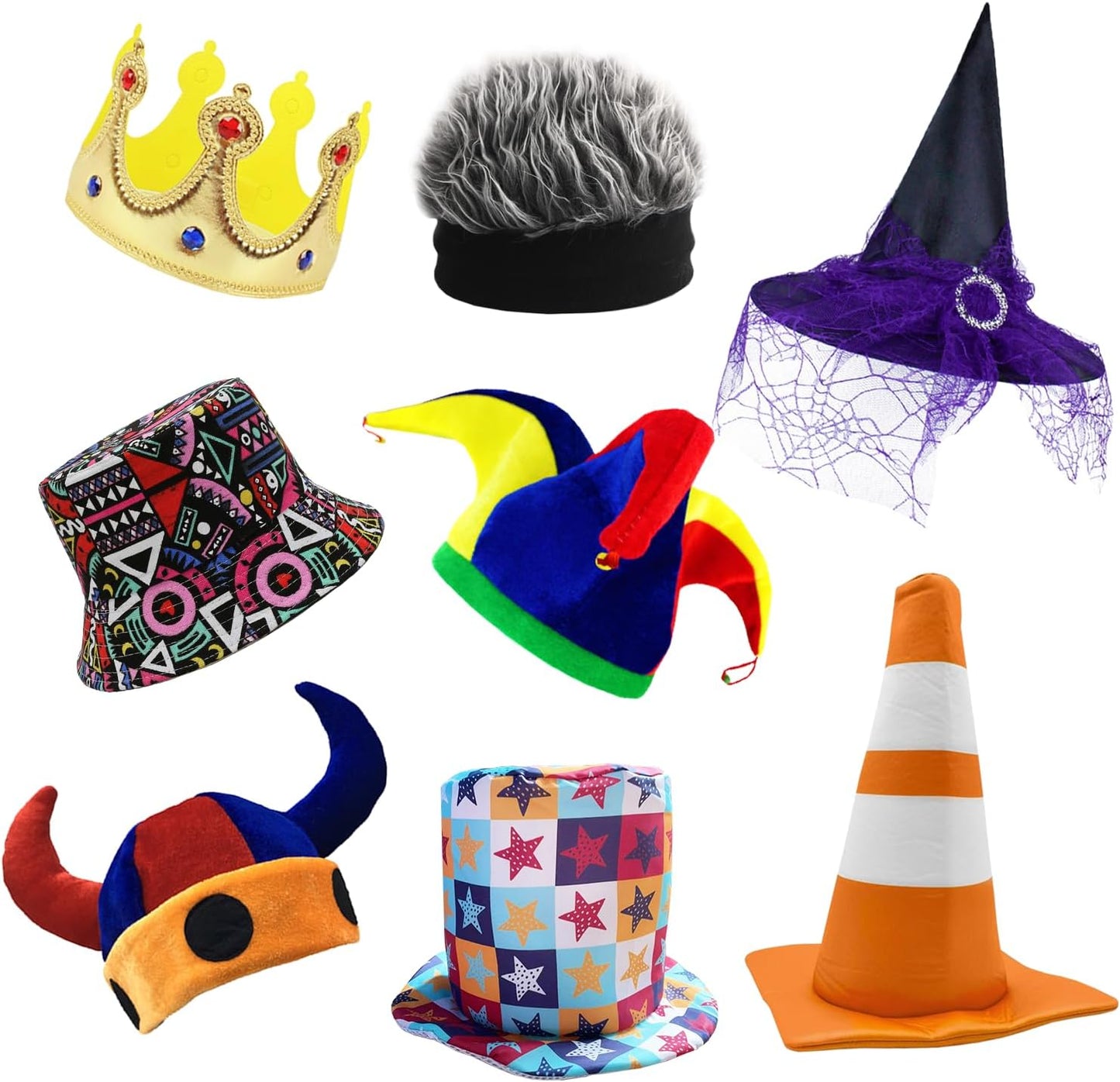 12 Assorted Funny Hats Dress Up Costume Hats Crazy Party Hat Photo Booth Props Hatss for Teen Adult