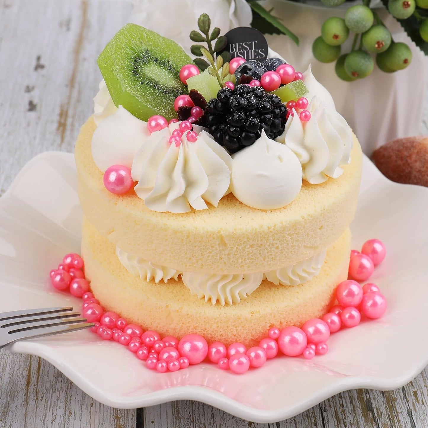 Valentines Sprinkles for Cake Decorating, 11Oz 6 Sizes Pink Pearl Sprinkles for Cake Cupcake Ice Cream Donuts Cookie Baking Toppings