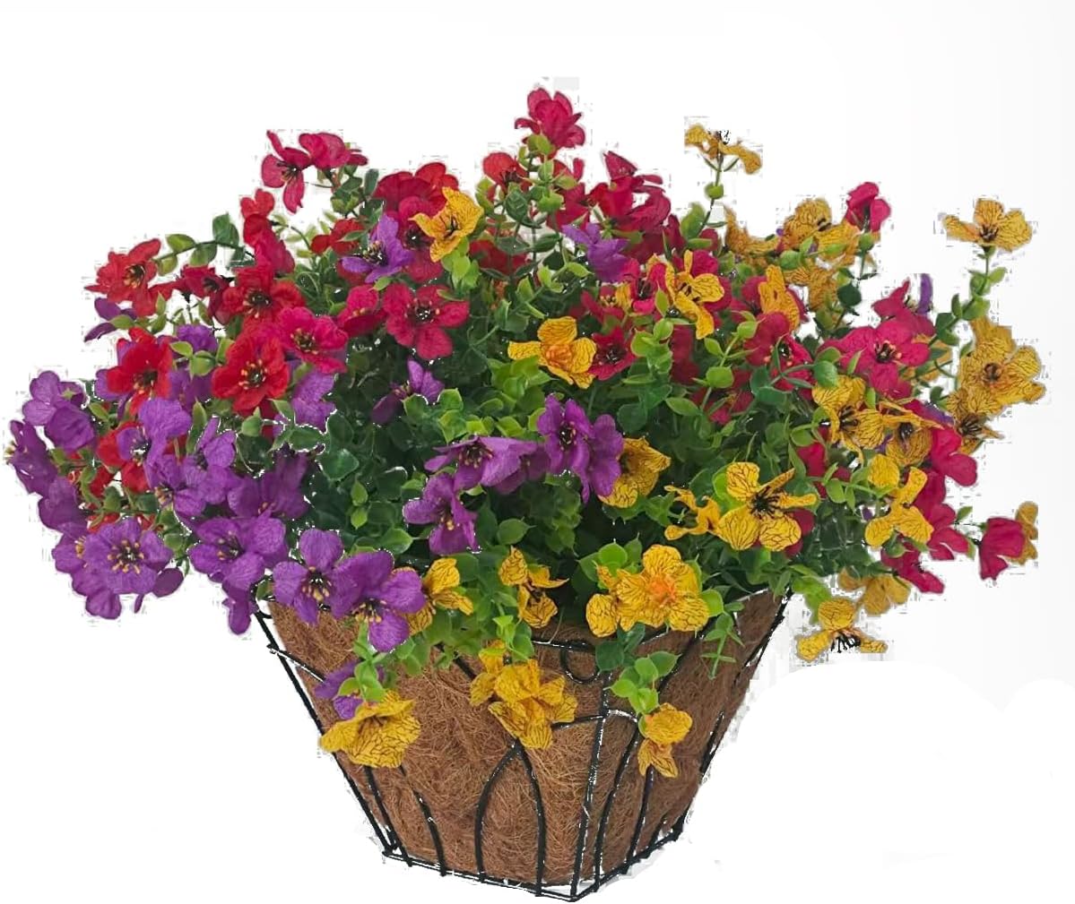 Faux Flower Daisy with Eucalyptus Leaves Fake Plants Greenery Boxwood Outdoor Indoor Garden Home Decoration Porch Patio (Mix)