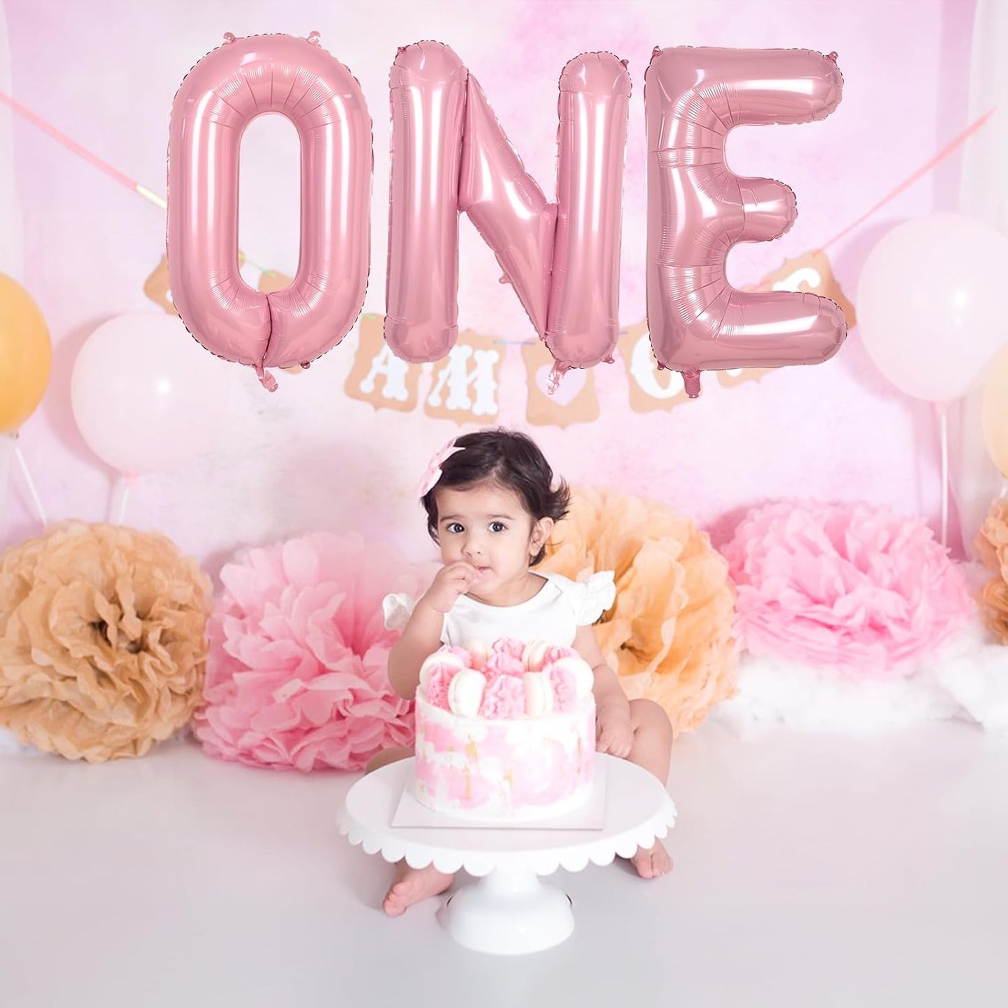 Self Inflating Pastel Pink S Letter Balloon, 40 Inch Large Alphabet Foil Custom Letter Balloon for Girls Birthday Party & Baby Shower Decoration
