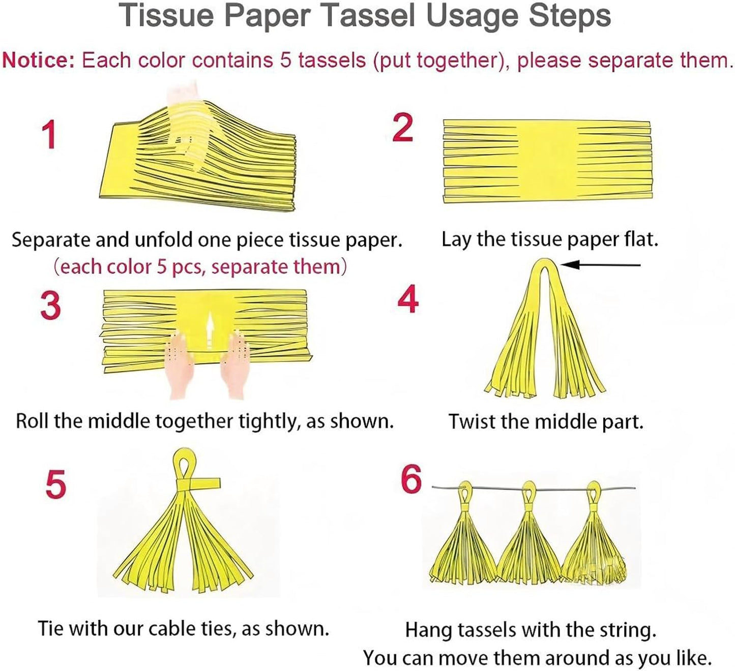 ZOOYOO Tassel Garland Tissue Paper Tassel Banner Table Decor, DIY Kits for Birthday,Baby Shower,Graduation Party Decorations,Pack of 15 (Blue Orange)