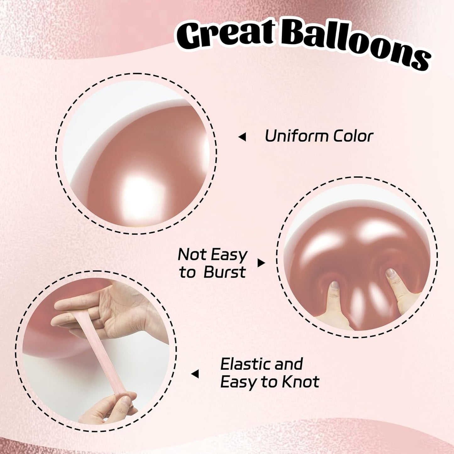 60pcs Rose Gold and Black Balloons 12inch with Rose Gold Confetti Balloons for Wedding Graduation Baby Shower Birthday Party Decoration