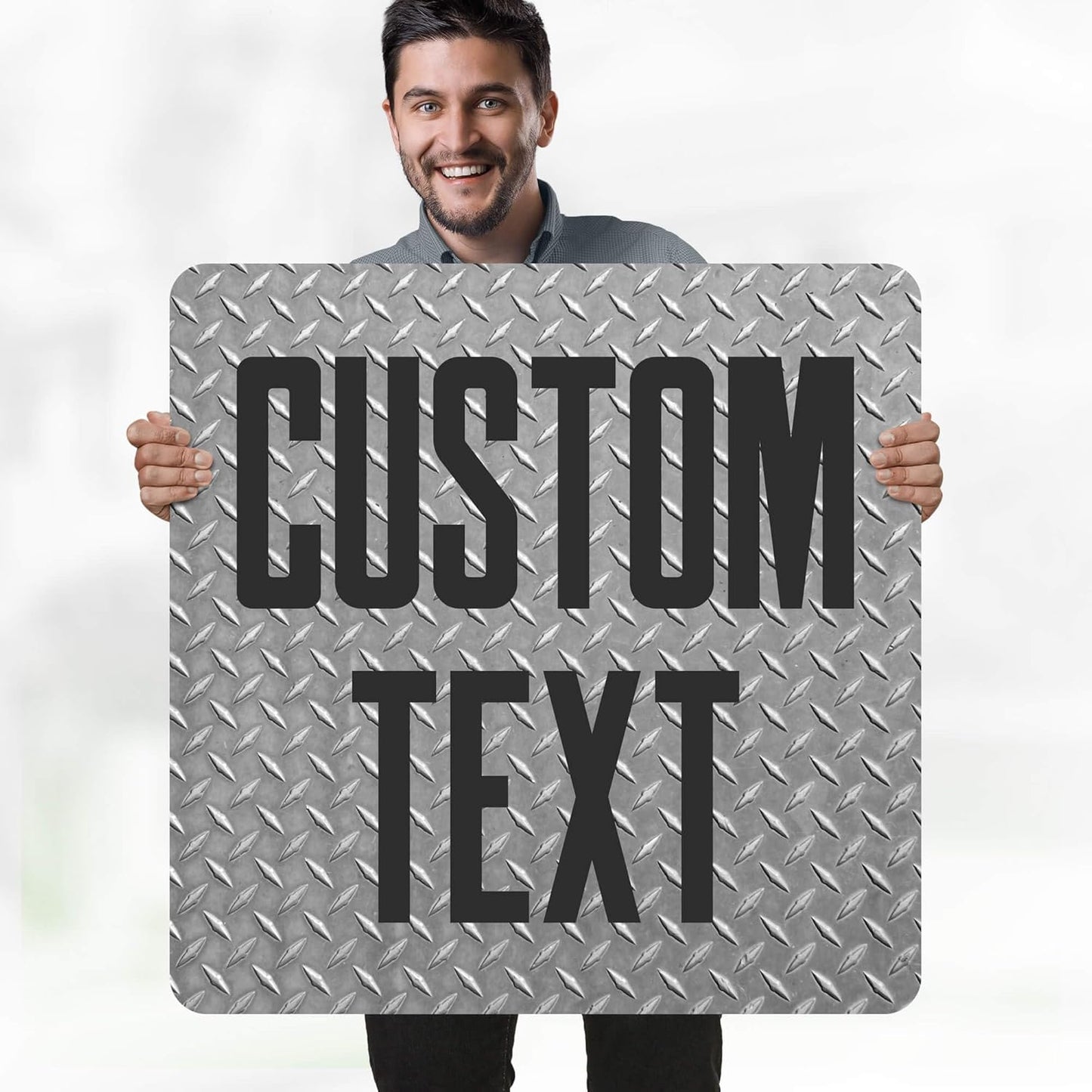 Custom Sign, Custom Street Sign, 11 Font Colors, 13 Font Styles, 4 Hole Options, 22 Sizes, 30x30 Inches, Rust Free DiBound, Fade Resistant, Made in USA by My Sign Center (Diamond Metal)