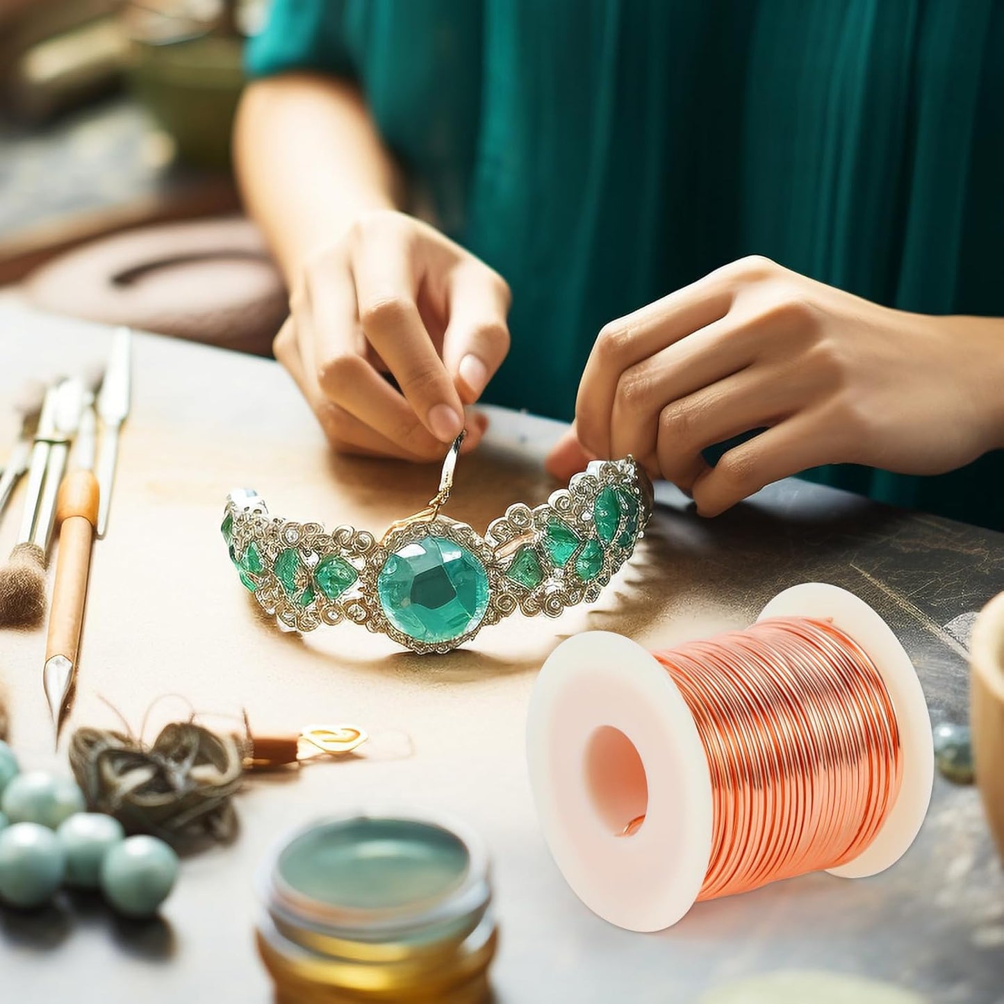 18 Gauge/ 1.0 mm 213 Feet 1 Pound Dead Soft Copper Wire for Electroculture Gardening, Jewelry Making, Beading, Science Projects, DIY Artwork