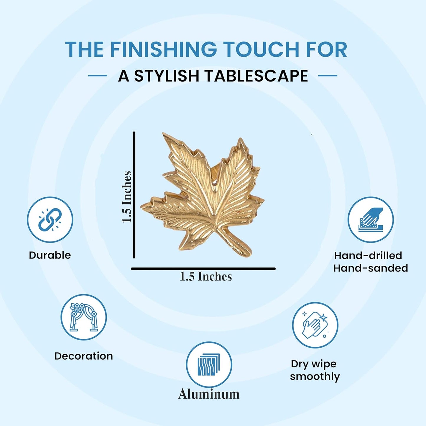 Napkin Rings, Shiny Metal Napkin Rings - Set of 12 Aluminum Alloy for Sophisticated Table Decor, Home & Dining, Wedding, Party, Restaurant, Anniversary (Gold) - ALPHA Living HOME