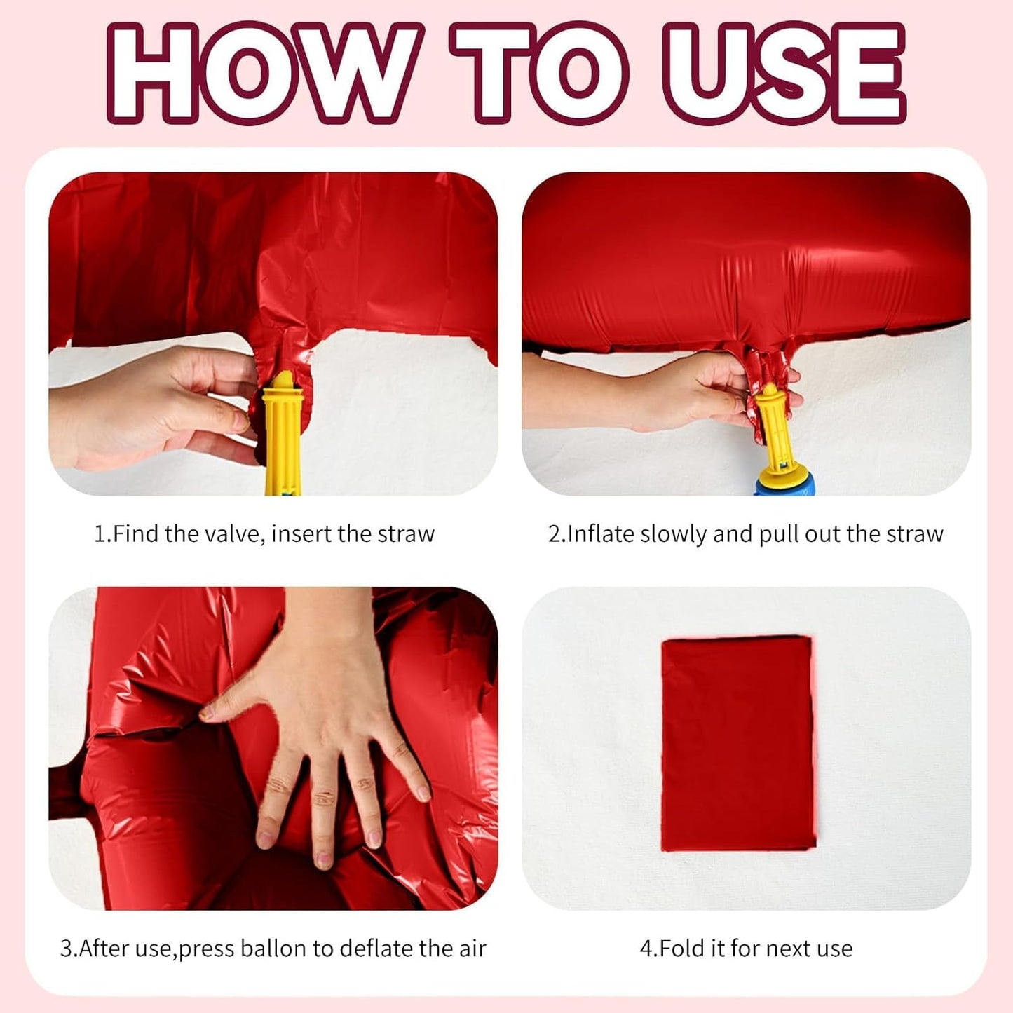 12 Pcs Heart Balloons, 18 inch Valentine's Day Heart Shaped Balloons, Red Silver Foil Helium Balloon, Love Foil Balloon for Valentine's Day Wedding Baby Shower Party Decorations