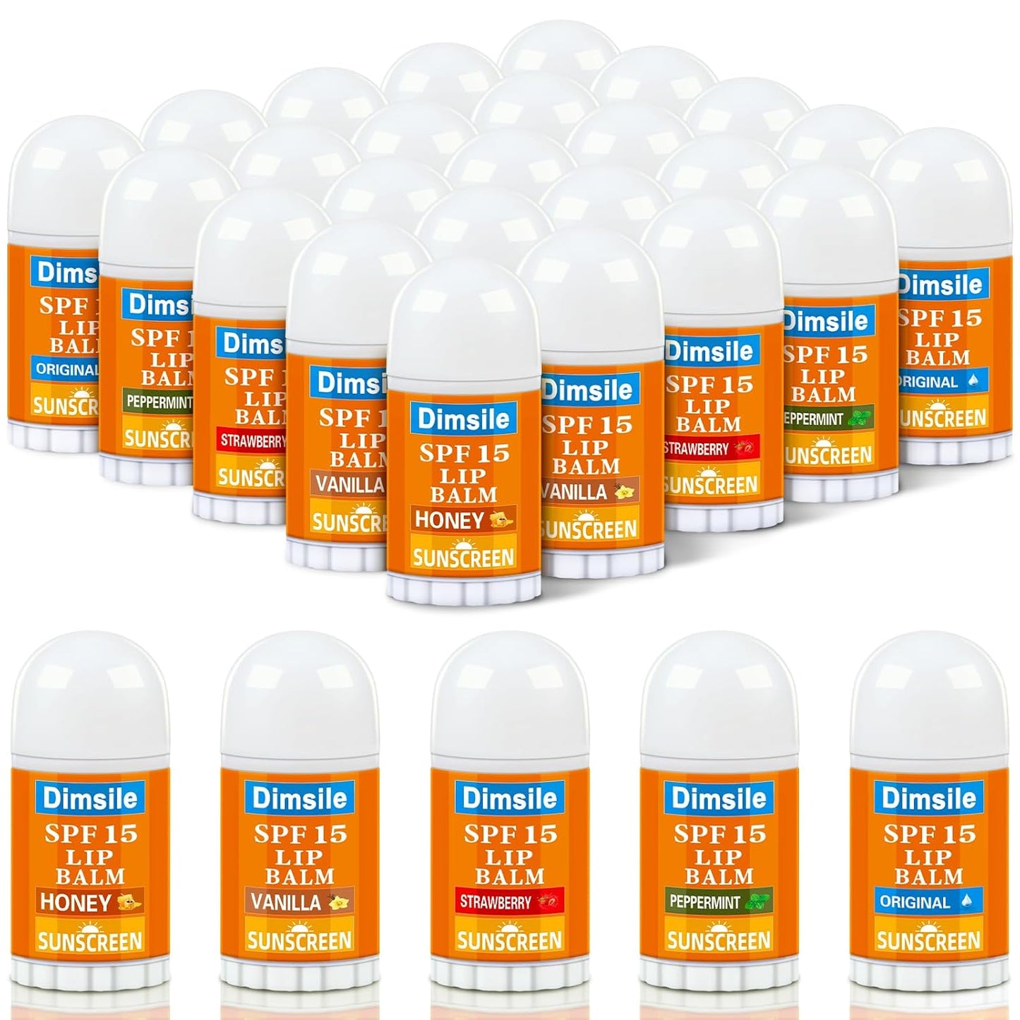 50 Pcs Mini Sunscreen Lip Balms Bulk Spf 15 Lip Balms Sticks with Sunscreen Teacher Nurse Volunteer Employee Appreciation Gifts Bulk Staff Team End of Year Coworkers Gifts for Women Men