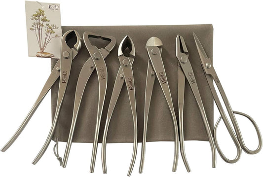 6-Piece Bonsai Tool Set,Knob Cutter,Trunk Splitter,Concave Cutter,Wire Cutter,Jin Pliers,Bonsai Scissors
