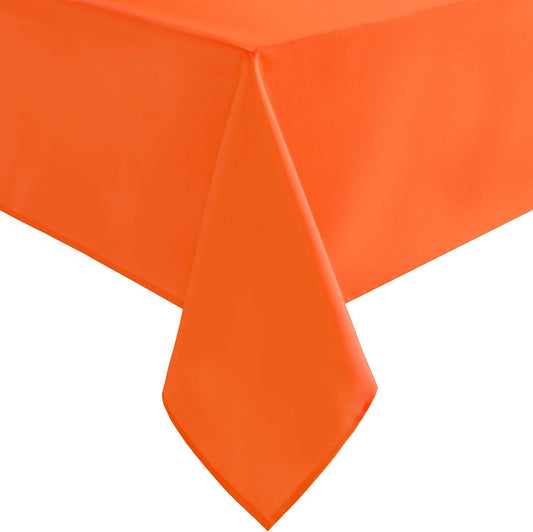 Hiasan Small Tablecloth for Square Tables - Waterproof and Spillproof Washable Fabric Table Cloth for Dining Room Thanksgiving Party (Pumpkin Orange, 40 x 40 Inch)