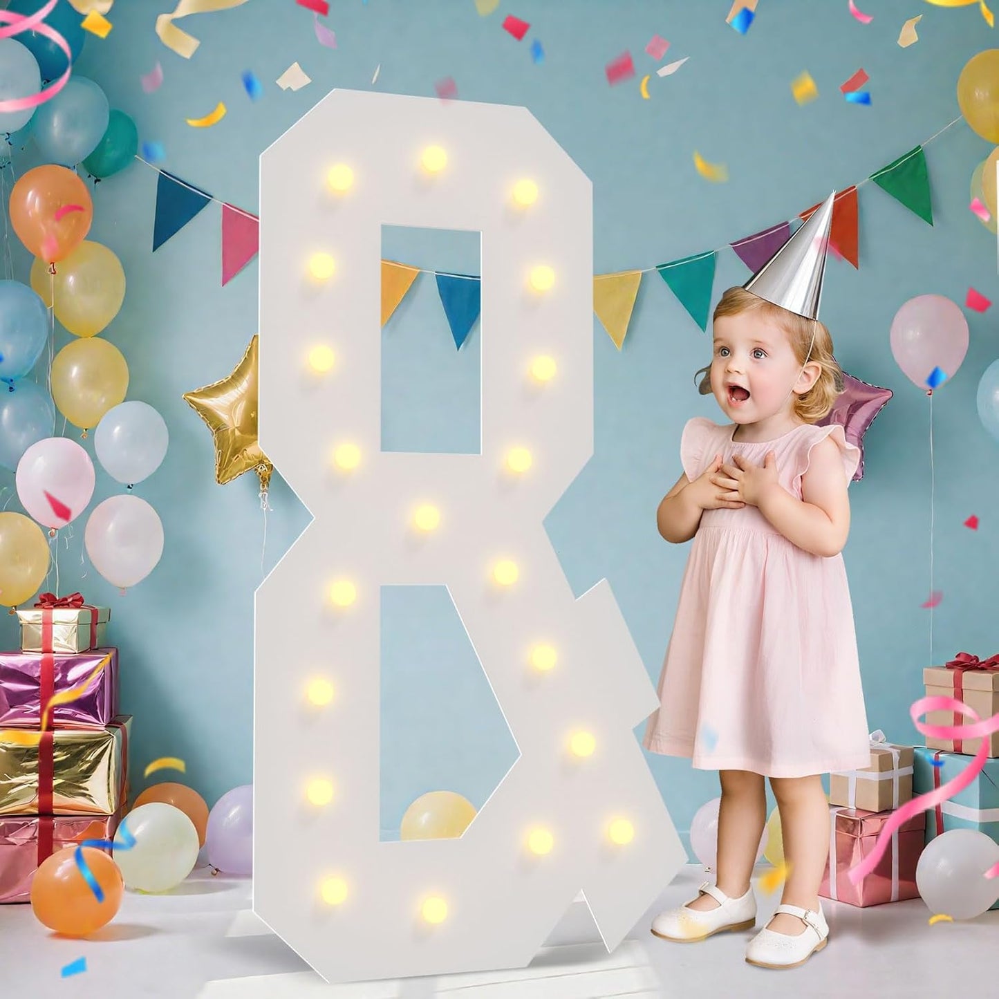 4FT Marquee Light Up Letters - Large Marquee Letters 4 Feet Tall for Birthday Party Decorations, Big Letter for Wedding Event Marry Me Baby Shower Bridal Shower, Letter &