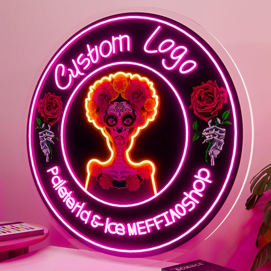 Custom Neon Sign, Personalized LoGo Neon Sign Customizable for Business, UV Bar Salon Beauty Studio Light Up Sign, LED Neon Name Sign Suitable for Wall Decoration