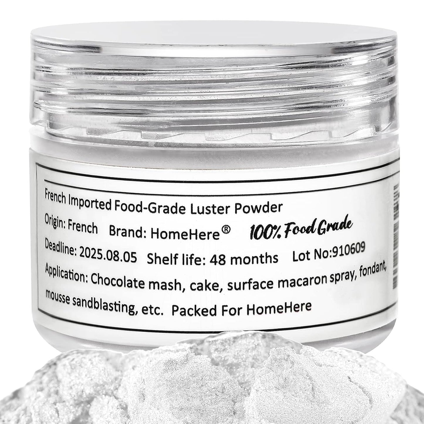 HomeHere Edible Luster Dust Food-Grade Glimmer Powder Glitter for Cake Decorating 7g, Edible Sprinkle Glitter for Cocktails Drinks Baking Candy Dessert Chocolate Vegan Tasteless