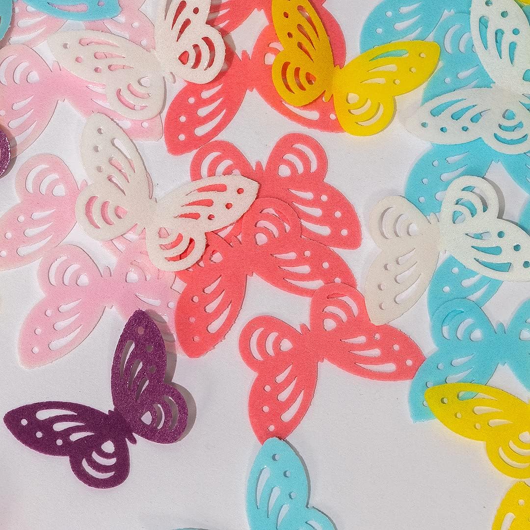 Edible Flowers Edible leaves &Edible butterflies Wafer Paper Cake Cupcake Toppers for Decorating Rice Paper Flower Food Decorations for Baking Girl Birthday Party Mix Size Color (Mix butterflies 60)