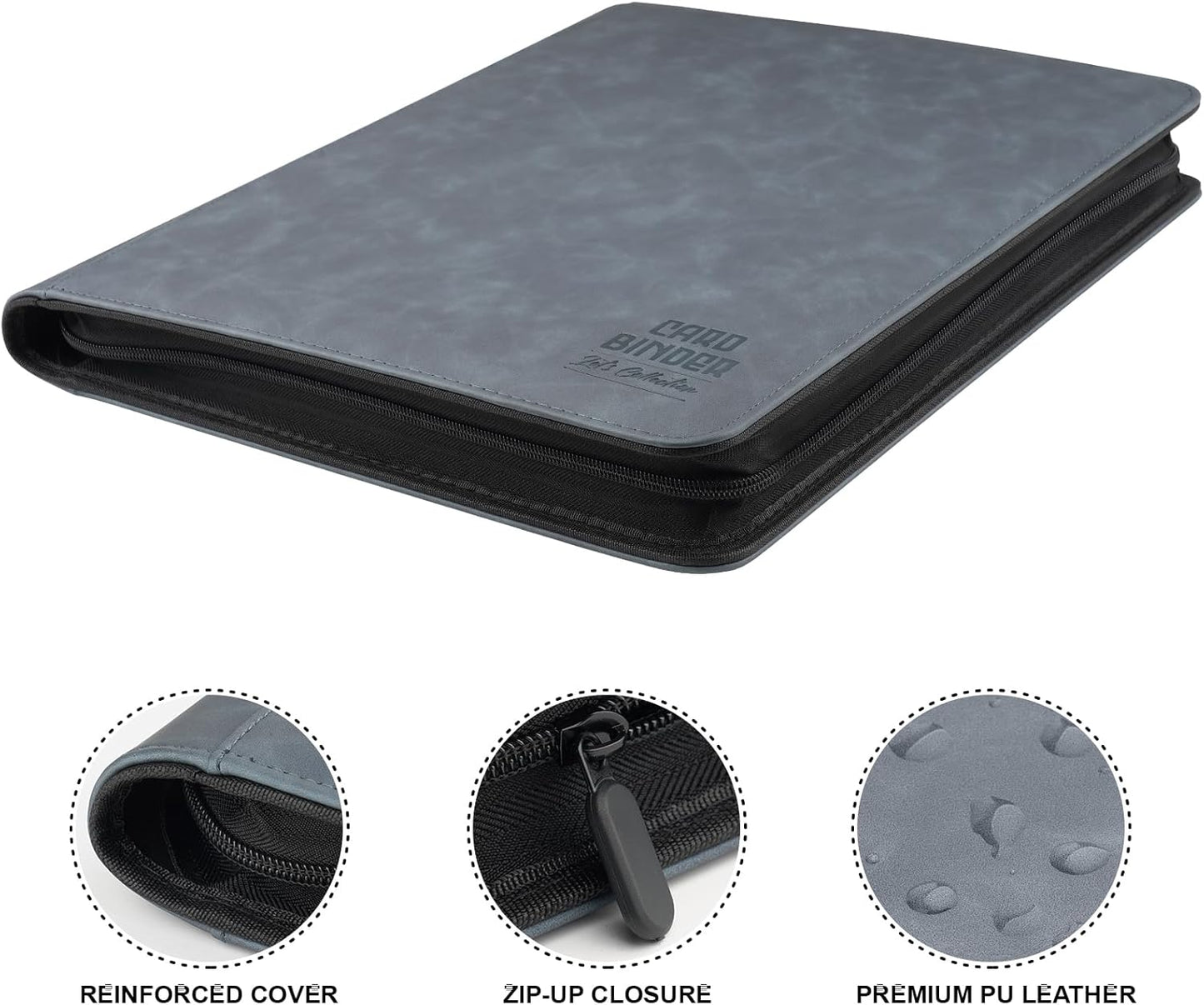 Toploader Binder with 9-Pocket Pages, Holds 288 "3×4" Rigid Toploader Hard Cases, Card Holder for Collectible Cards or Sports Cards, Durable Sleeves for Storage & Display (Blue)