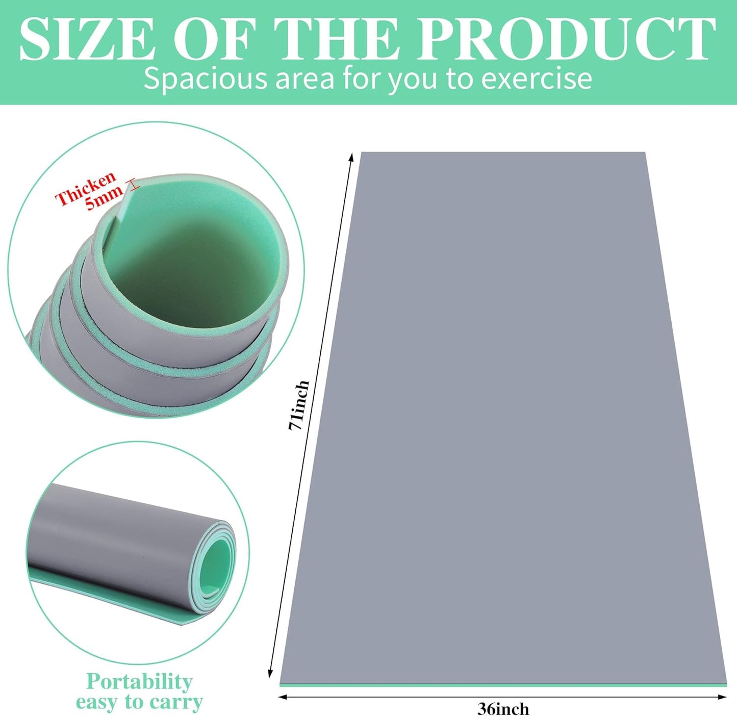 BALAPET Dance Floor Ballet Dance Floor Heavy-Duty 5MM Thick PVC Practice Floor for Ballet, Tap, Jazz, and Pop Portable and Non-Slip Dance Flooring for Adults and Kids