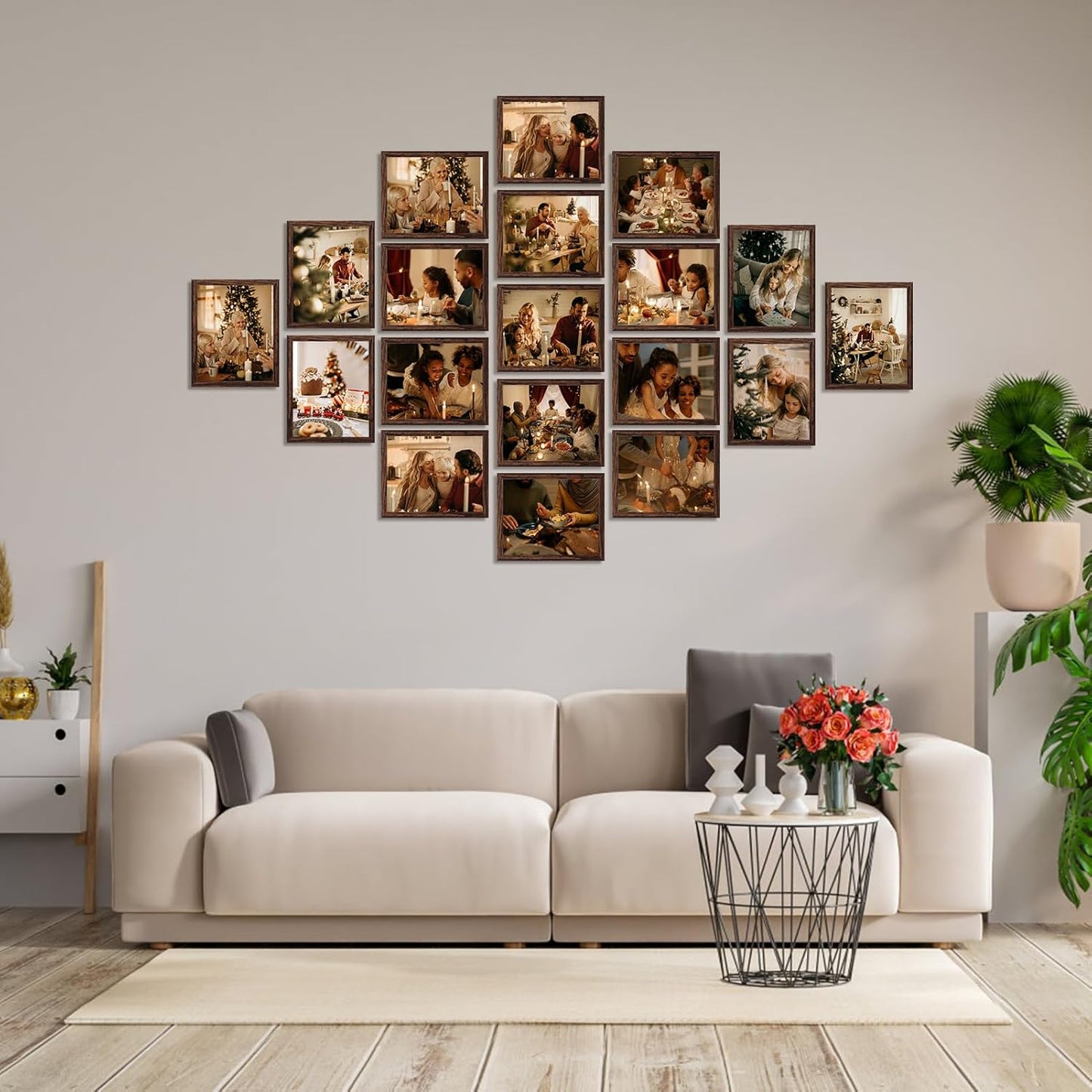 PETAFLOP Wooden Bulk 8x10 Picture Frame Set of 18, Rustic Brown Photo Frames Fits 8 by 10 for Wall or Tabletop Display