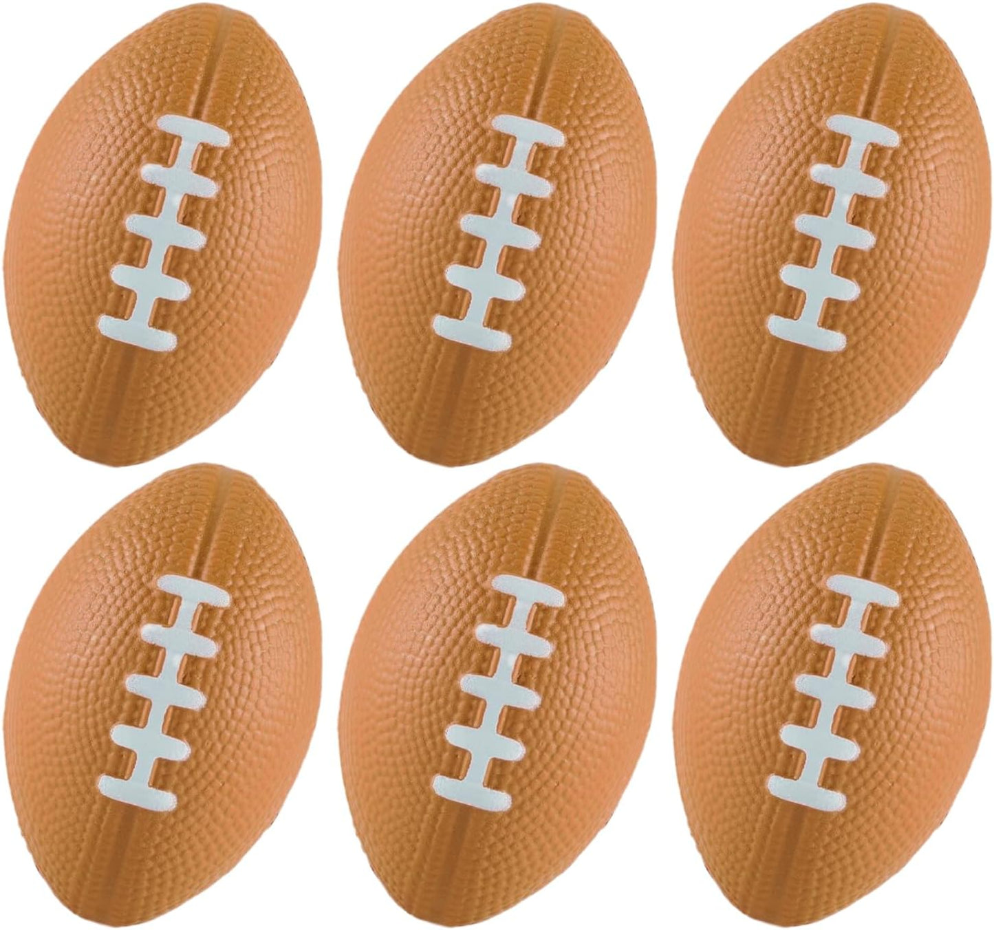 ALISSAR 6-Pack 5.7" Mini Football Stress Balls, Mini Foam Footballs for Football Party Superbowl Decoration, School Carnival Reward