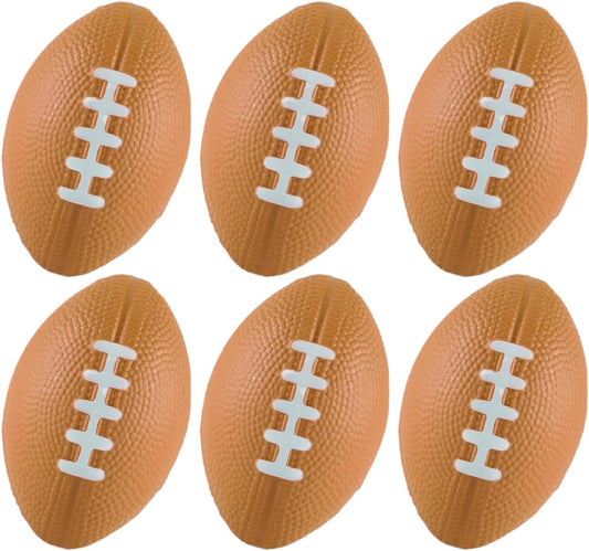 ALISSAR 6-Pack 5.7" Mini Football Stress Balls, Mini Foam Footballs for Football Party Superbowl Decoration, School Carnival Reward