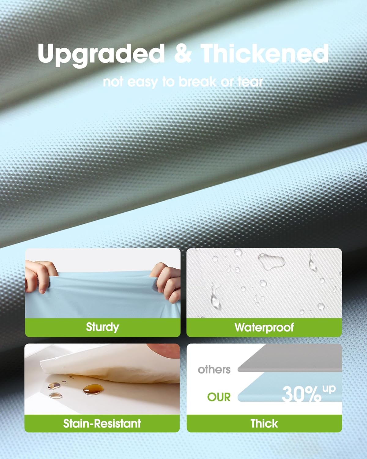 Pureegg Plastic Table Cloth Disposable 10 Pack, 54 x 108 Inch Table Cloths, Easter Party, Picnic, Wedding, Decorative Tablecloths, Rectangle, Baby Blue Plastic Cover, Leakproof & Sturdy, Light Blue