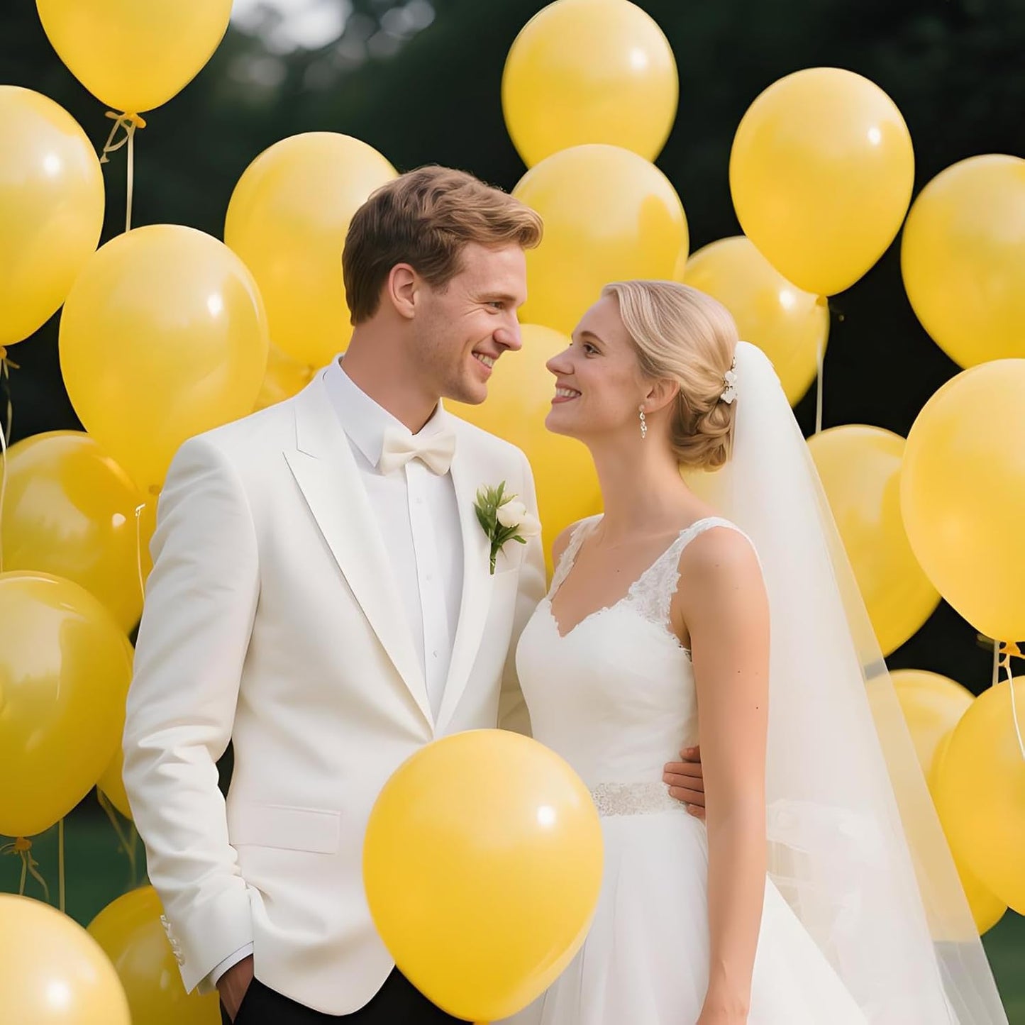 KAWKALSH Yellow Balloon 12 Inch, 110pcs Latex Party Balloons Helium Bright Color for Birthday Baby Shower Wedding Party Supplies Arch Garland Decoration