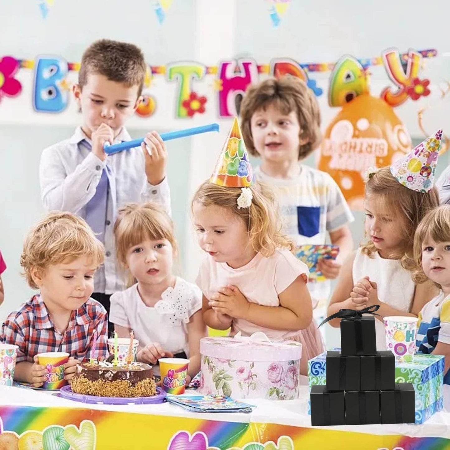 COTOPHER 25pcs Wedding Favor Boxes, Paper Gift Boxes 3x3x3 Inches Small Gift Boxes with Ribbons for Gifts, Crafting, Cupcake, Candy, Bridesmaid Proposal Boxes