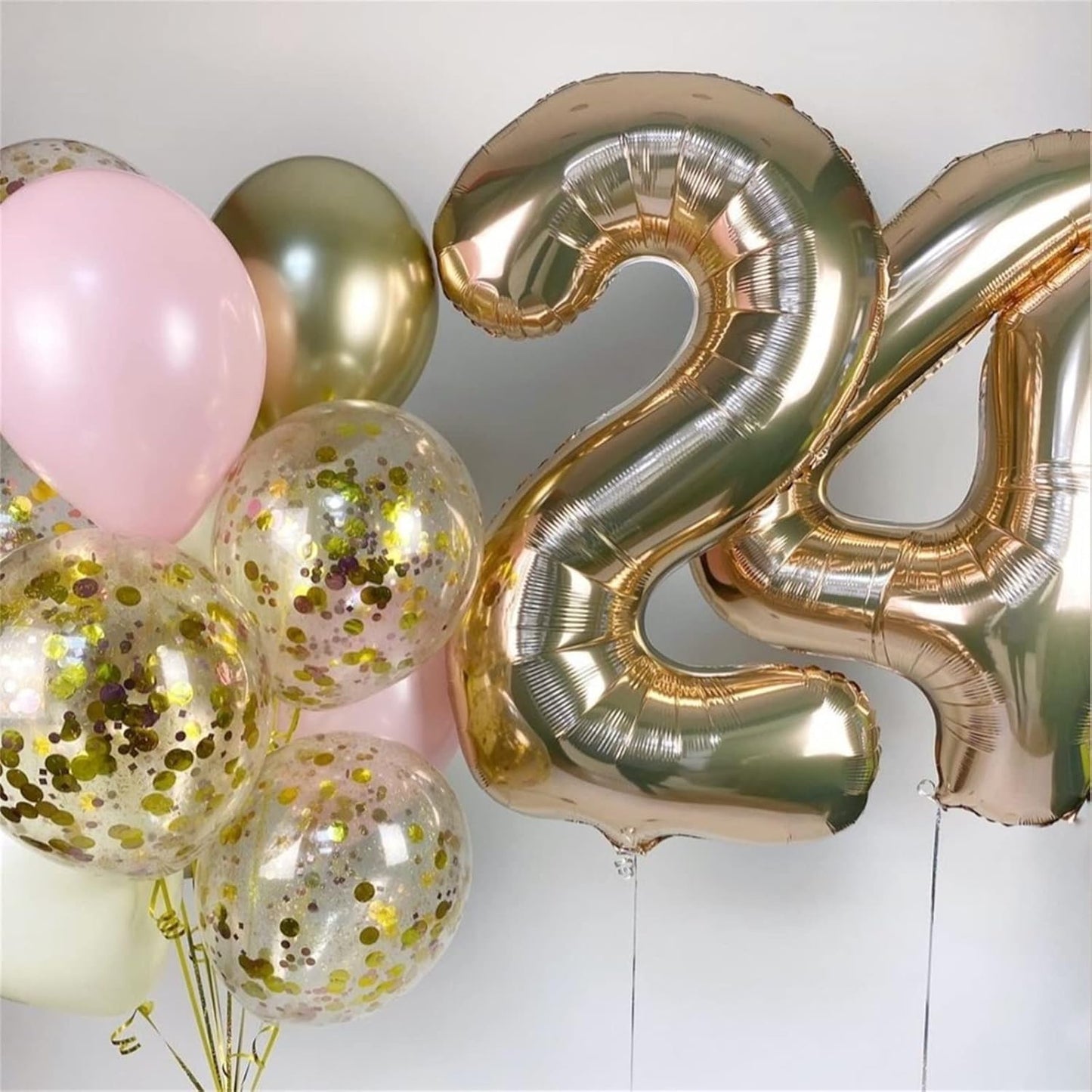 40 Inch Balloon Number 2 Champagne Gold, Large Foil Light Gold Number Balloons Set 0-9 for Women Men, Digital 2 Helium Balloons for Boys Girls 2nd Birthday Anniversary Graduation Party Decorations