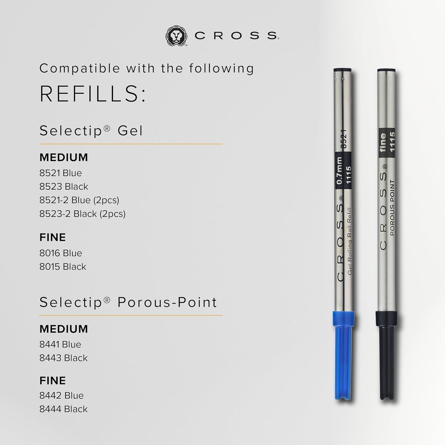 Cross Bailey Refillable Rollerball Pen Presented in a Premium Gift Box - Medium Point, Black Ink, Matte Gray