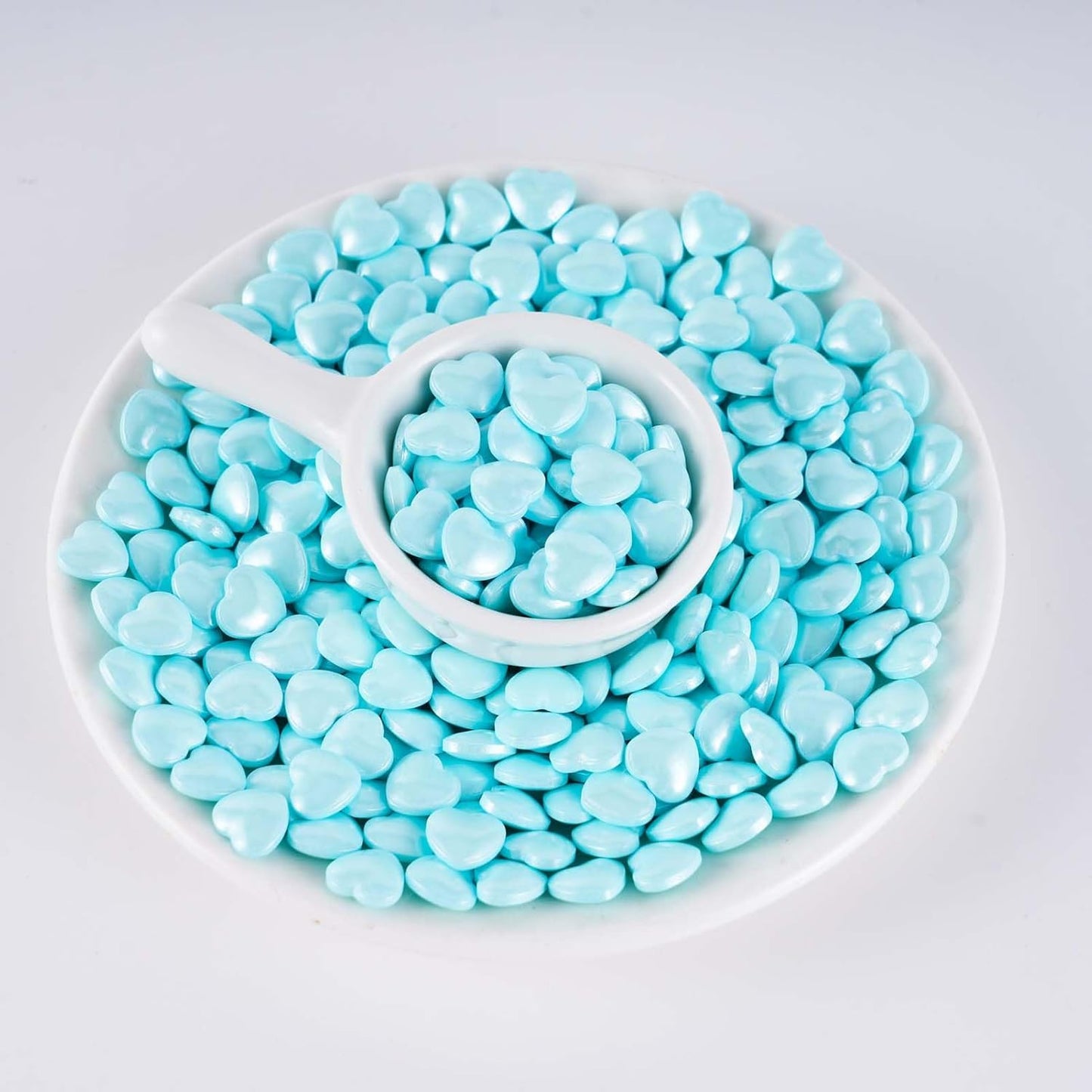 Kasvan Blue Heart Shapes Sprinkles - Edible Candy Pearls 130g/4.58 Oz, Mix Size, Baking Cake Decorations, Ice Cream Toppings and Cookie Decorating, Wedding Party Chirstmas Supplies (Blue)