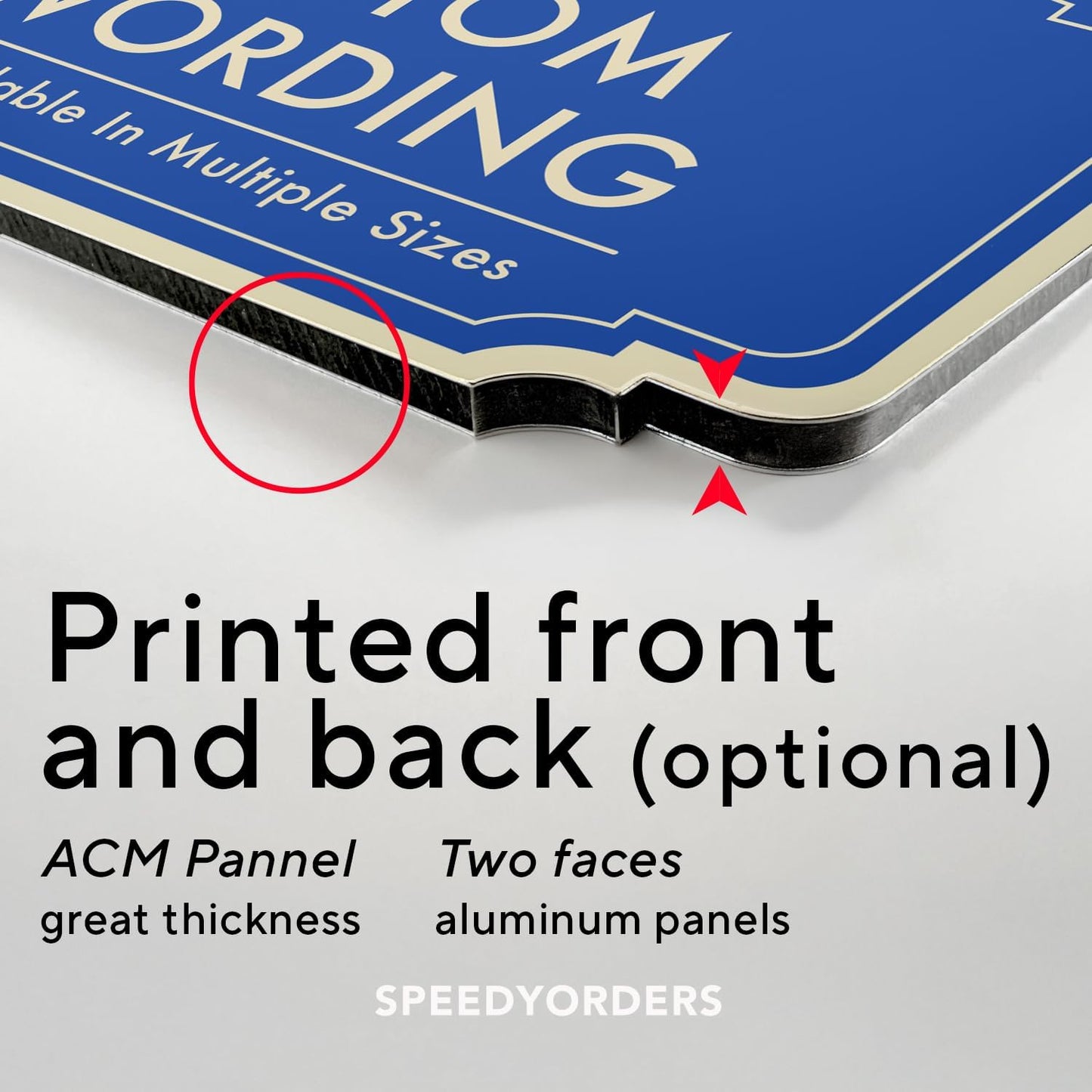 Custom Decorative Outdoor Metal Sign - Personalized Aluminum, Customized Driveway Sign, Waterproof Made in USA - Design 2 Blue Steel 8x8 In