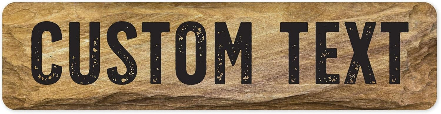 Custom Sign, Custom Street Sign, 11 Font Colors, 13 Font Styles, 4 Hole Options, 22 Sizes, 12x48 Inches, Rust Free DiBound, Fade Resistant, Made in USA by My Sign Center (Stone)