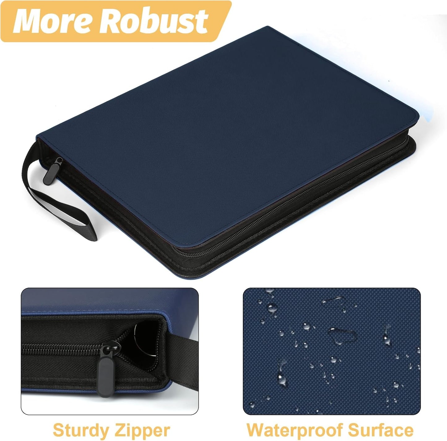 Trading Card Binder, 720 Pockets Card Binder, 9-Poccket Sided Pocket Sports Card Binder, Premium Card Binders Compatible with MTG, TCG, Baseball Cards(Dimond Blue)