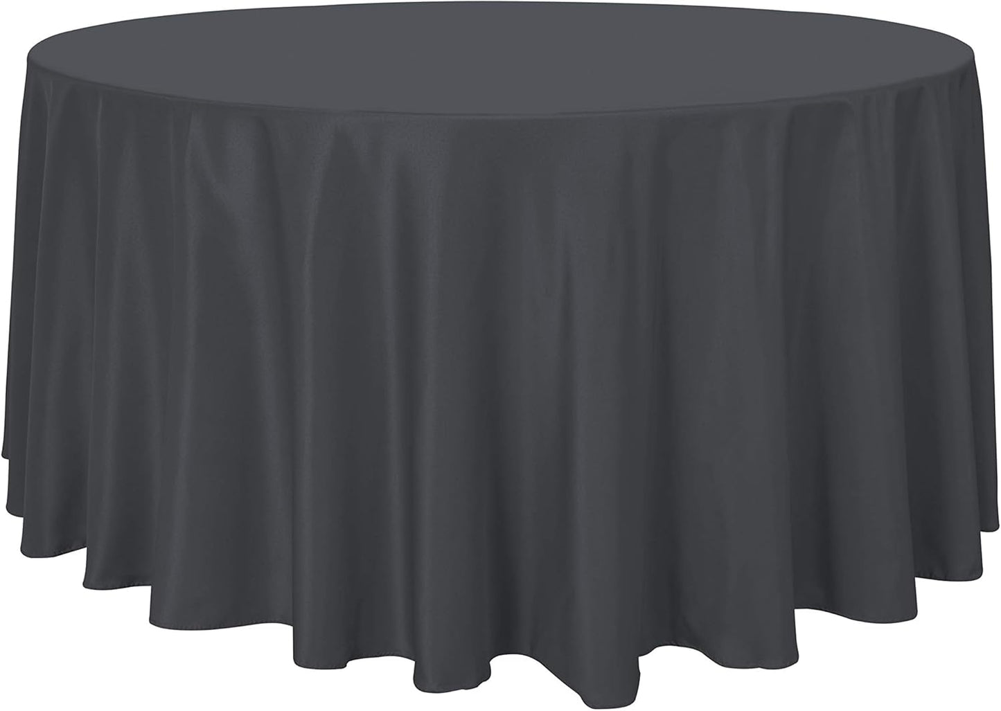 sancua Round Tablecloth - 108 Inch - Water Resistant Spill Proof Washable Polyester Table Cloth Decorative Fabric Table Cover for Dining Tables, Buffet Parties and Camping, Grey