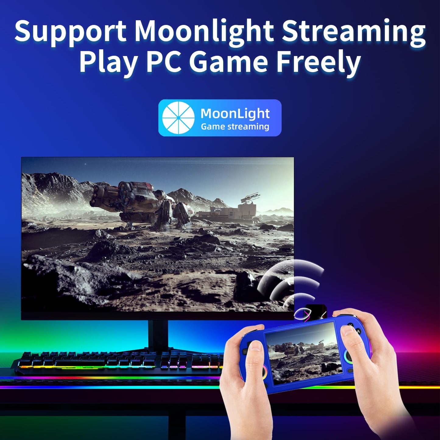 ANBERNIC RG40XX H Retro Gaming Console with 4.0'' IPS Screen, 64GB TF Card, Linux 64-bit System, Supports 5G WiFi, Bluetooth, HDMI and TV Output