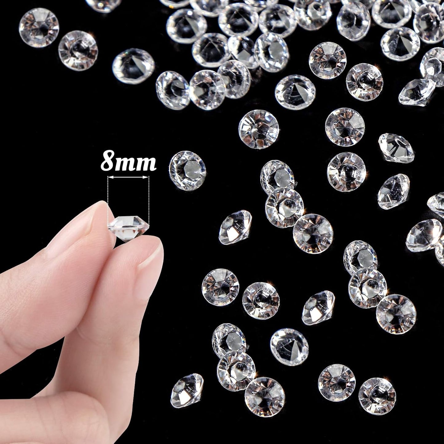 FUTUREPLUSX Fake Diamonds, 2000 PCS Mini Loose Diamonds Fake Crystals Rhinestones for Vase Fillers Wedding Bridal Shower Party Table Centerpiece Arts & Crafts Decor